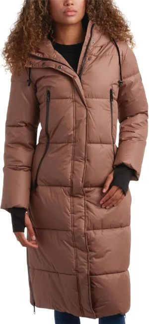 Steve Madden Women's Maxi Puffer Jacket - Heavyweight Insulated Long Winter Coat with Hood and Weatherproof Zippers (S-XL)