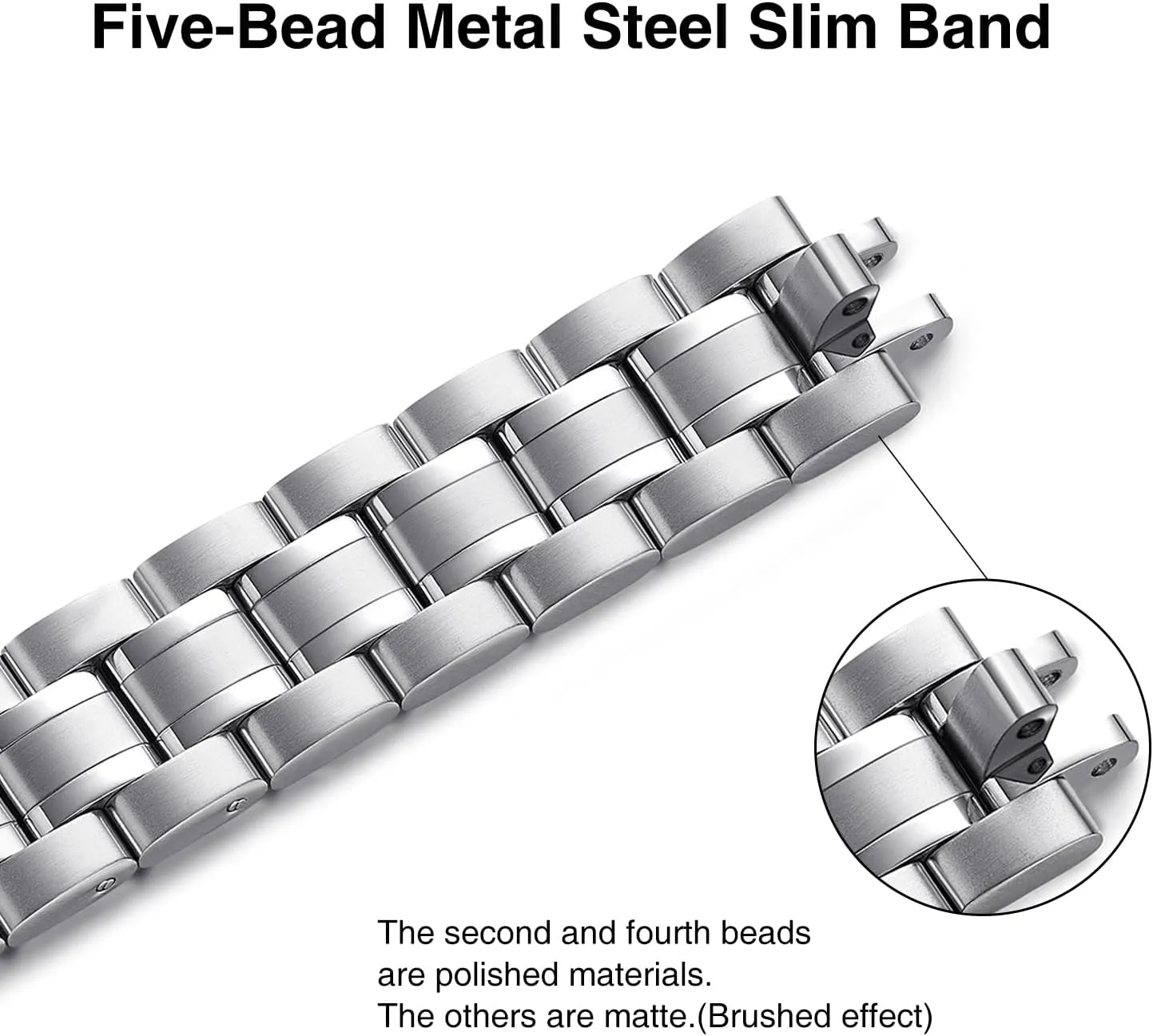 STIROLL Thin Replacement Band Compatible for Apple Watch 38mm 40mm 41mm 42mm 44mm 45mm 46mm 49mm, Stainless Steel Metal Wristband Women Men for iWatch Ultra SE Series 10/9/8/7/6/5/4/3/2, Silver
