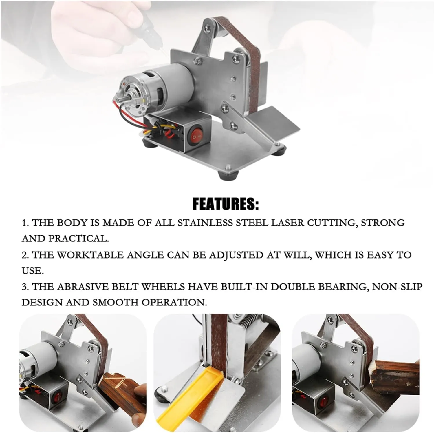 Suitable for KKMOON Multifunctional Mini Electric Belt Sander, Grinder, Professional DIY Polisher, Cutter, Knife Sharpener (Type 1)