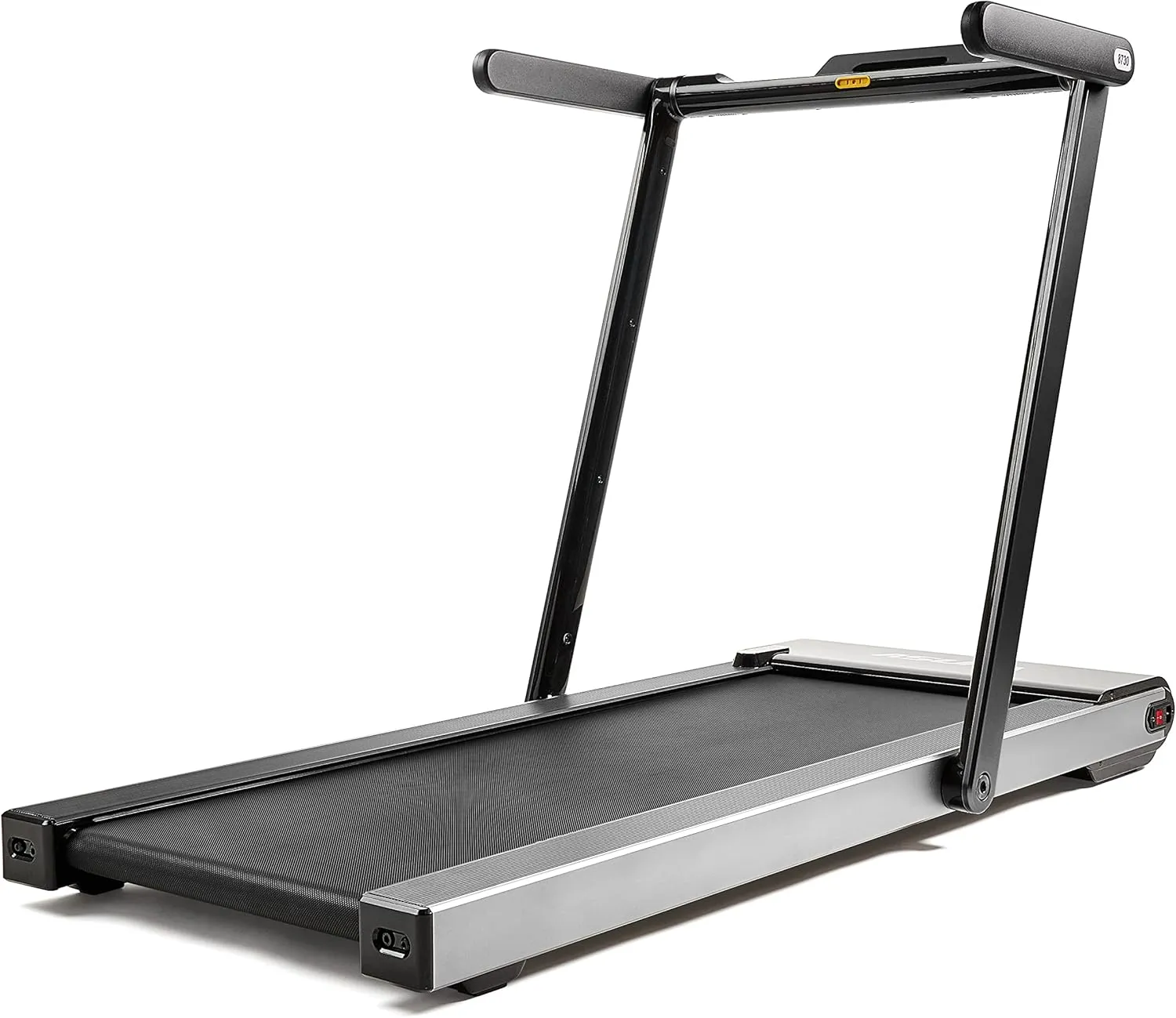 Sunny Health & Fitness Slim Foldable Treadmill Fully Assembled, 17.7" x 49" Non-Slip Running Surface, 2.5 HP Motor, Speeds up to 8 MPH, Shock-Absorption, Device Holder, Digital Monitor, & Easy Storage