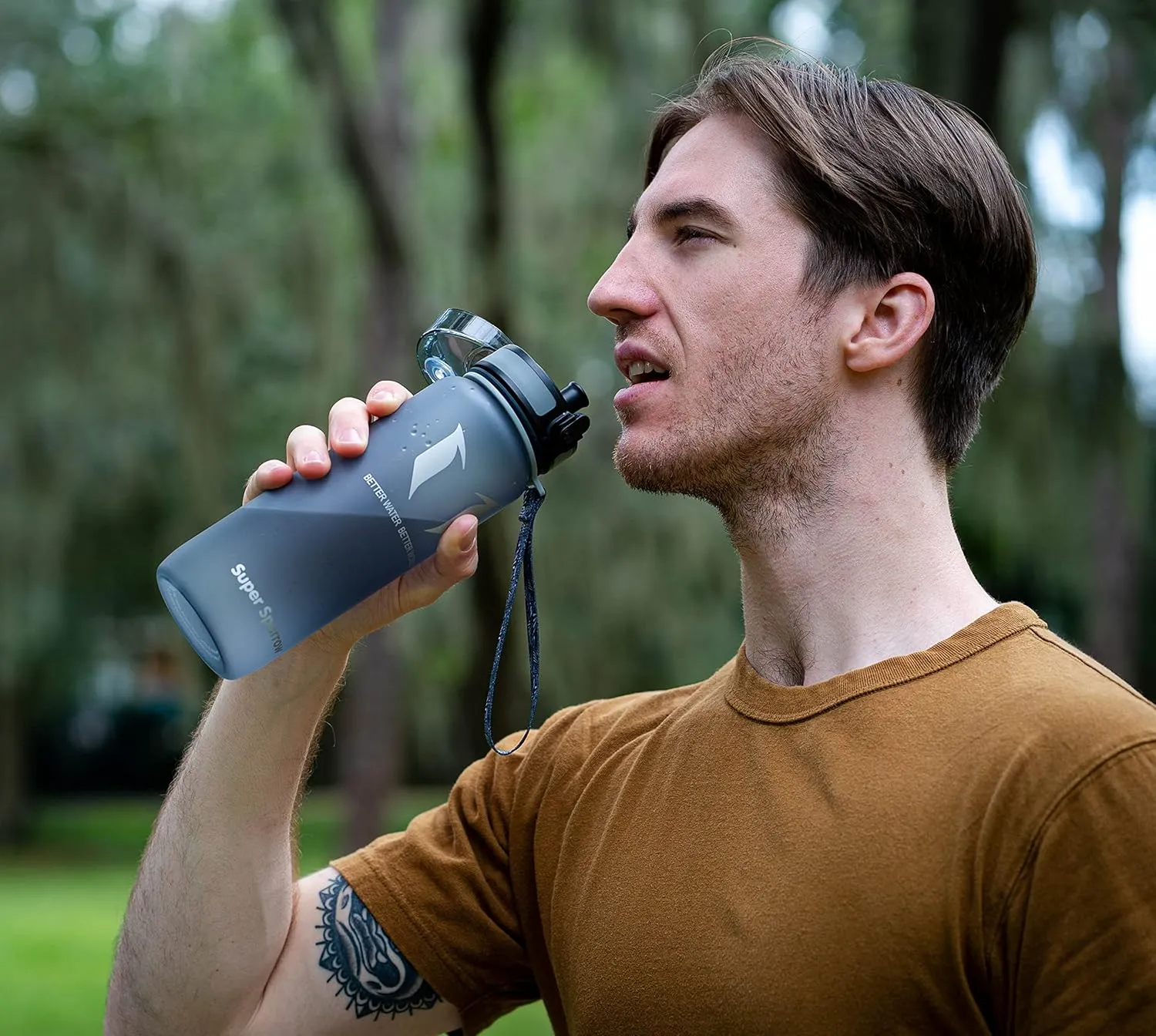 Super Sparrow Water Bottle - 12 oz/17 oz/25 oz/32 oz - BPA Free Tritan Water Bottles - One Touch Opening - Leak-proof Plastic Bottle - Kids Water Bottle for Office, Gym, Outdoor, Sports