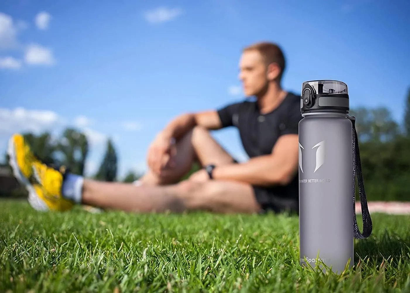 Super Sparrow Water Bottle - 12 oz/17 oz/25 oz/32 oz - BPA Free Tritan Water Bottles - One Touch Opening - Leak-proof Plastic Bottle - Kids Water Bottle for Office, Gym, Outdoor, Sports