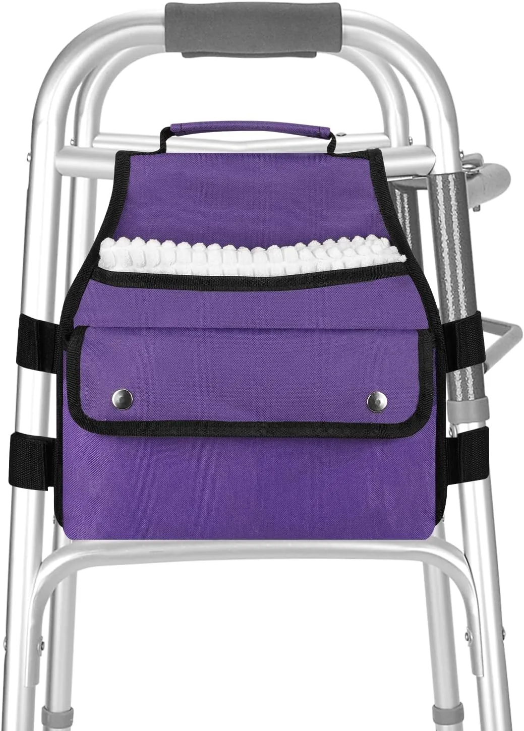 supregear Side Walker Bag, Walker Accessories Bag w/Cup Holder, Folding Walker Basket Waterproof Walker Organizer Caddy Pouch for Most Walker with Side Bar for Seniors, Elderly, Double Sided
