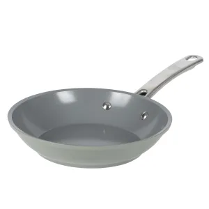 Sur La Table Kitchen Essentials 8 Inch Fry Pan PFA Free Titanium Ceramic Nonstick Interior Forged Aluminum Cookware Frying Pan - Green - Induction Compatible