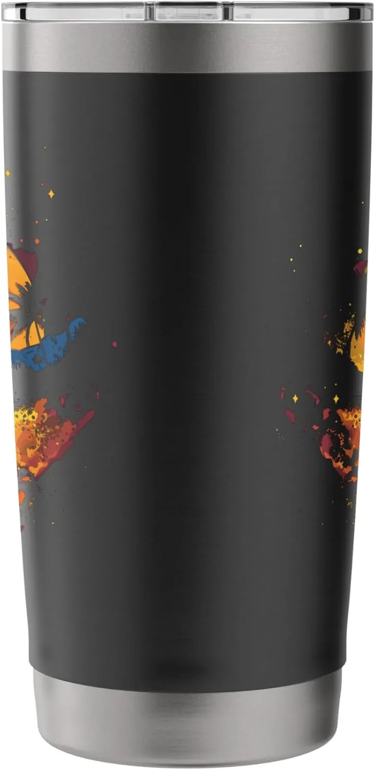 Surfboard Artwork Boardsport Surfing Trip Stainless Steel Insulated Tumbler