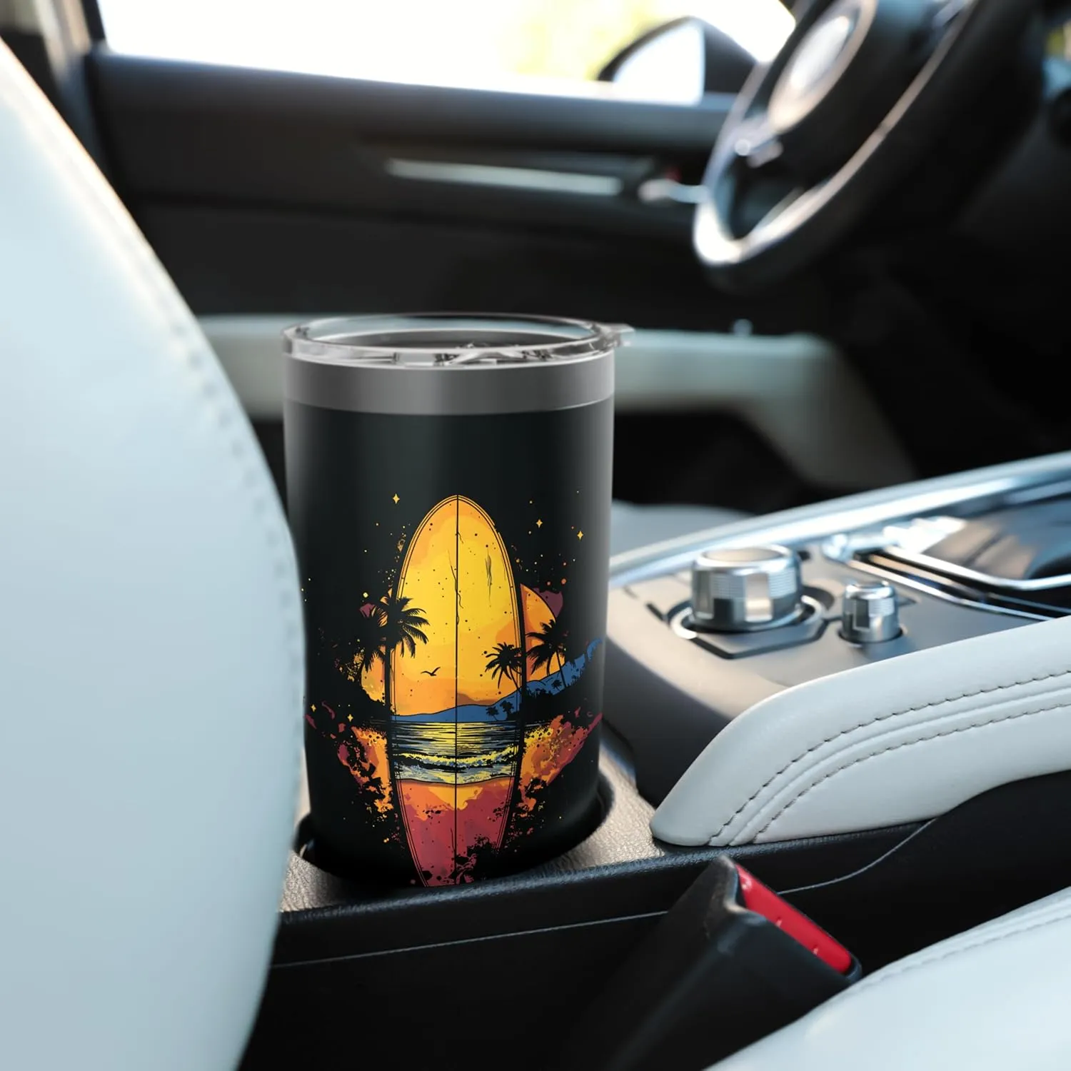 Surfboard Artwork Boardsport Surfing Trip Stainless Steel Insulated Tumbler