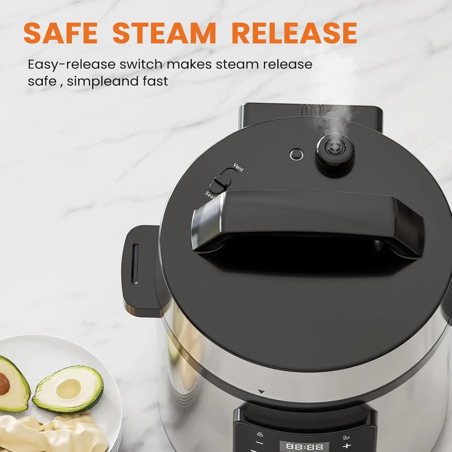 Sweetcrispy 6 QT Electric Pressure Cooker 12-in-1 Multi Electric Cookers, Rice Steamer Yogurt Maker Stainless Steel, New Sliver