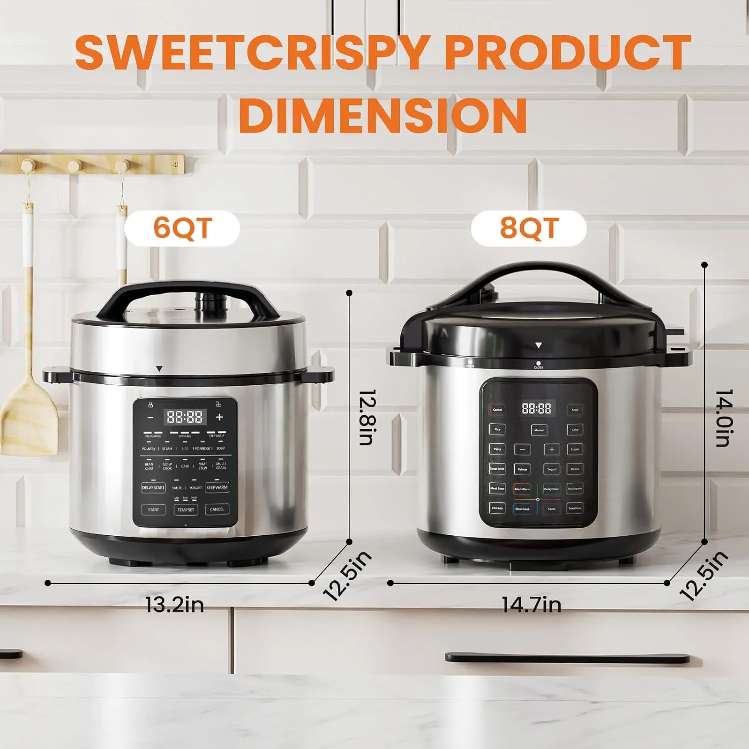 Sweetcrispy 6 QT Electric Pressure Cooker 12-in-1 Multi Electric Cookers, Rice Steamer Yogurt Maker Stainless Steel, New Sliver