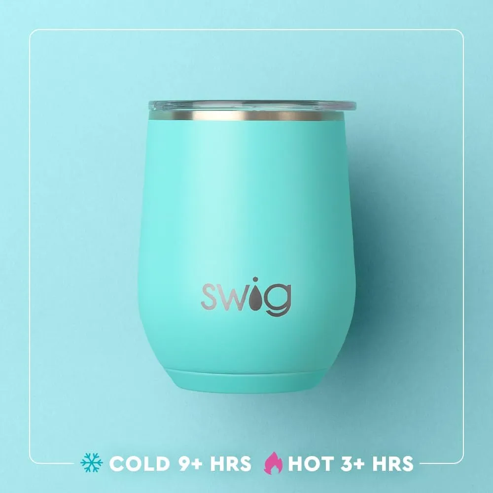 Swig Life 12oz Wine Tumbler with Lid, Stainless Steel, Dishwasher Safe, Portable, Triple Insulated Wine Tumbler (Chicks Dig It)