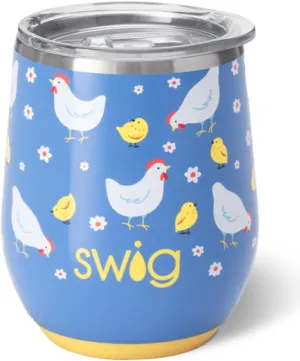 Swig Life 12oz Wine Tumbler with Lid, Stainless Steel, Dishwasher Safe, Portable, Triple Insulated Wine Tumbler (Chicks Dig It)