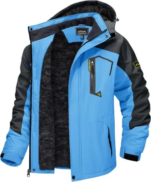 TACVASEN Men's Winter Skiing Jackets Water Resistant Fleece Coats Insulated Thermal Snowboard Jacket Parka Raincoat with Hood