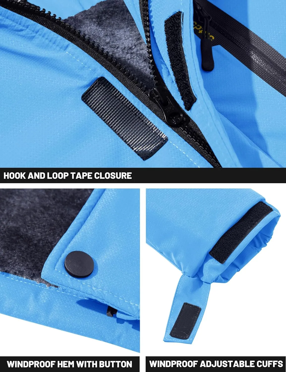 TACVASEN Men's Winter Skiing Jackets Water Resistant Fleece Coats Insulated Thermal Snowboard Jacket Parka Raincoat with Hood