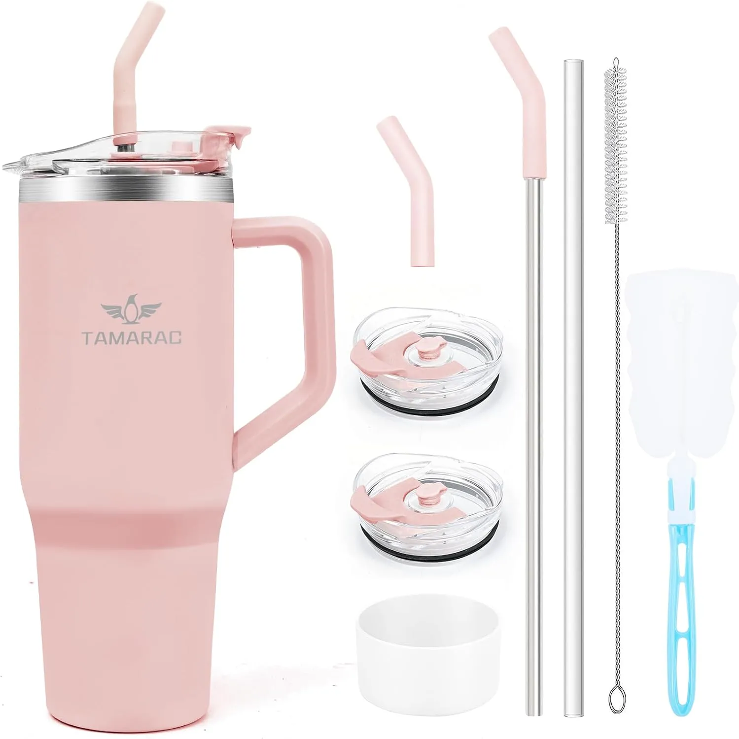 Tamarac 40 oz Tumbler With Handle and Straw Lid Wall Vacuum Reusable Stainless Steel Insulated Water Bottle Travel Mug Cup Modern Insulated Tumblers