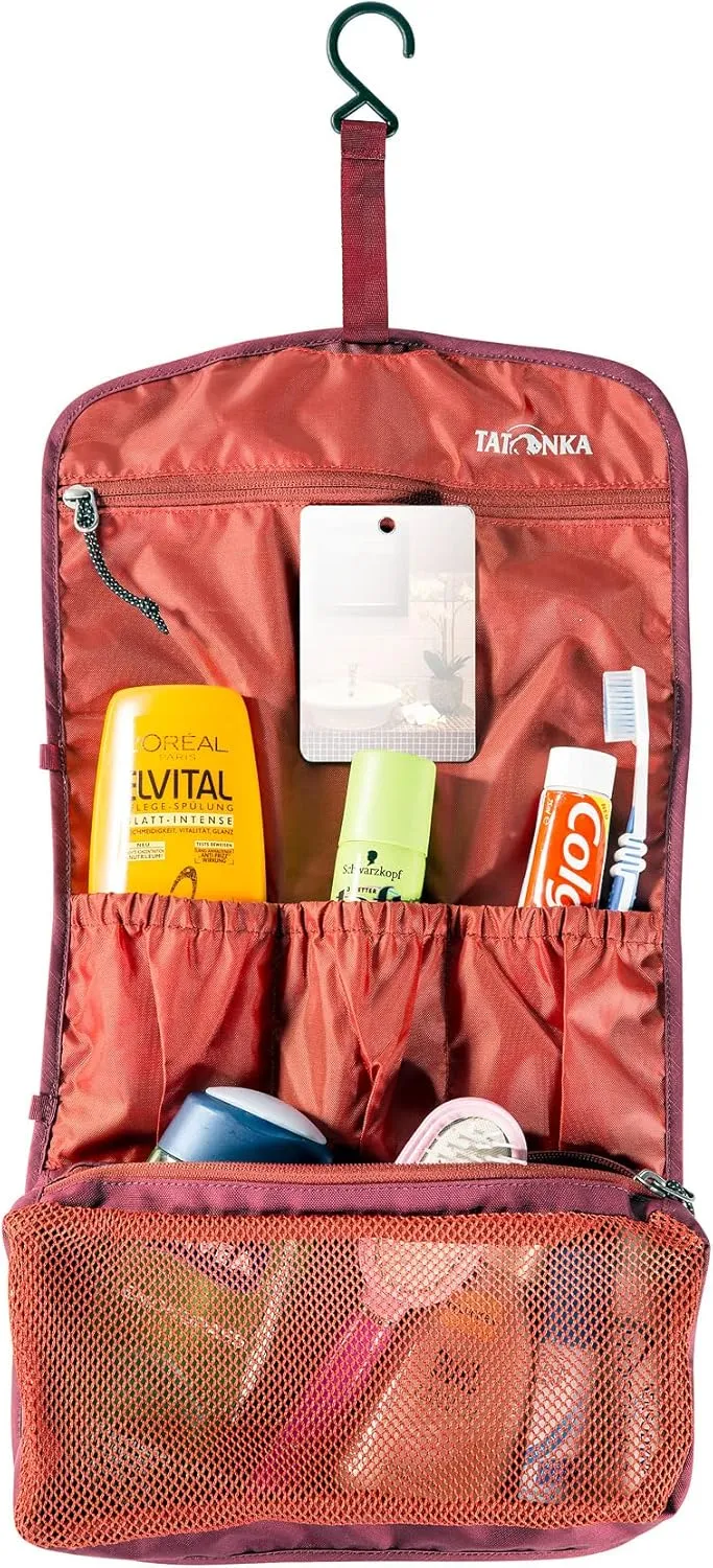 Tatonka Flat Cosmetic Bag with Hanging Hook and Multiple Compartments