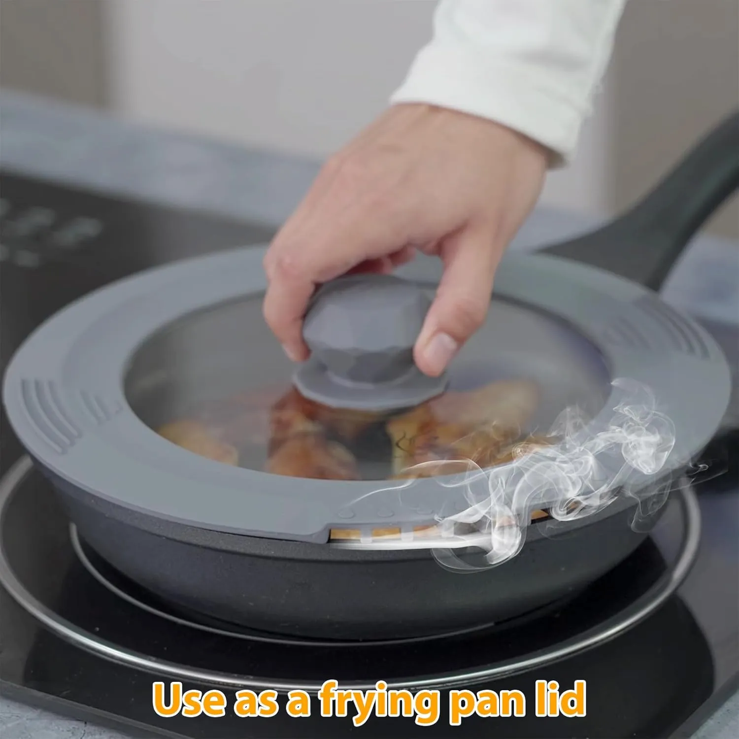 Tempered Strainer Lid for Stockpot Pot Pasta Pot Soup Pot with Heat Resistant Silicone Rim Glass Universal Pan Lids Pour Spout Water Oil Microwave Safe Fit 6.5-7-7.5-8 inch and 10-10.5-11-11.5-12 inch