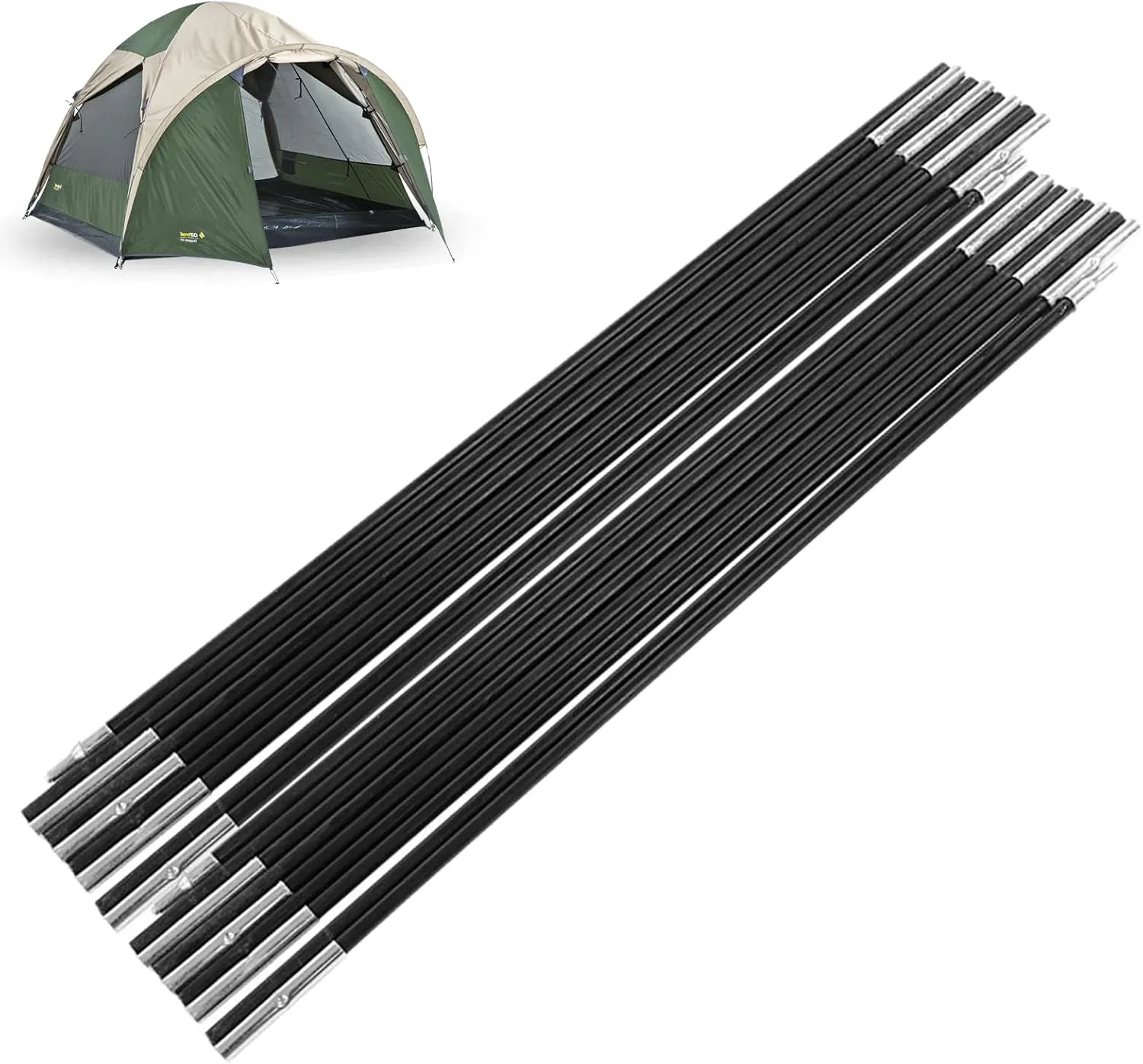 Tent Poles, Tent Poles Replacement Replacement Tent Poles Fiberglass Outdoor Support Rods 4.9M Fiberglass Camping Tent Pole Bars for Tarp, Tent, Awning, Camping Frames Kit