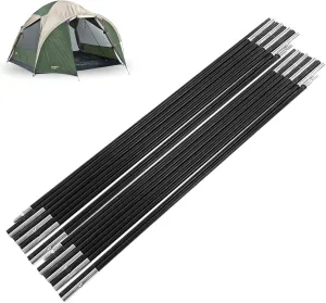 Tent Poles, Tent Poles Replacement Replacement Tent Poles Fiberglass Outdoor Support Rods 4.9M Fiberglass Camping Tent Pole Bars for Tarp, Tent, Awning, Camping Frames Kit