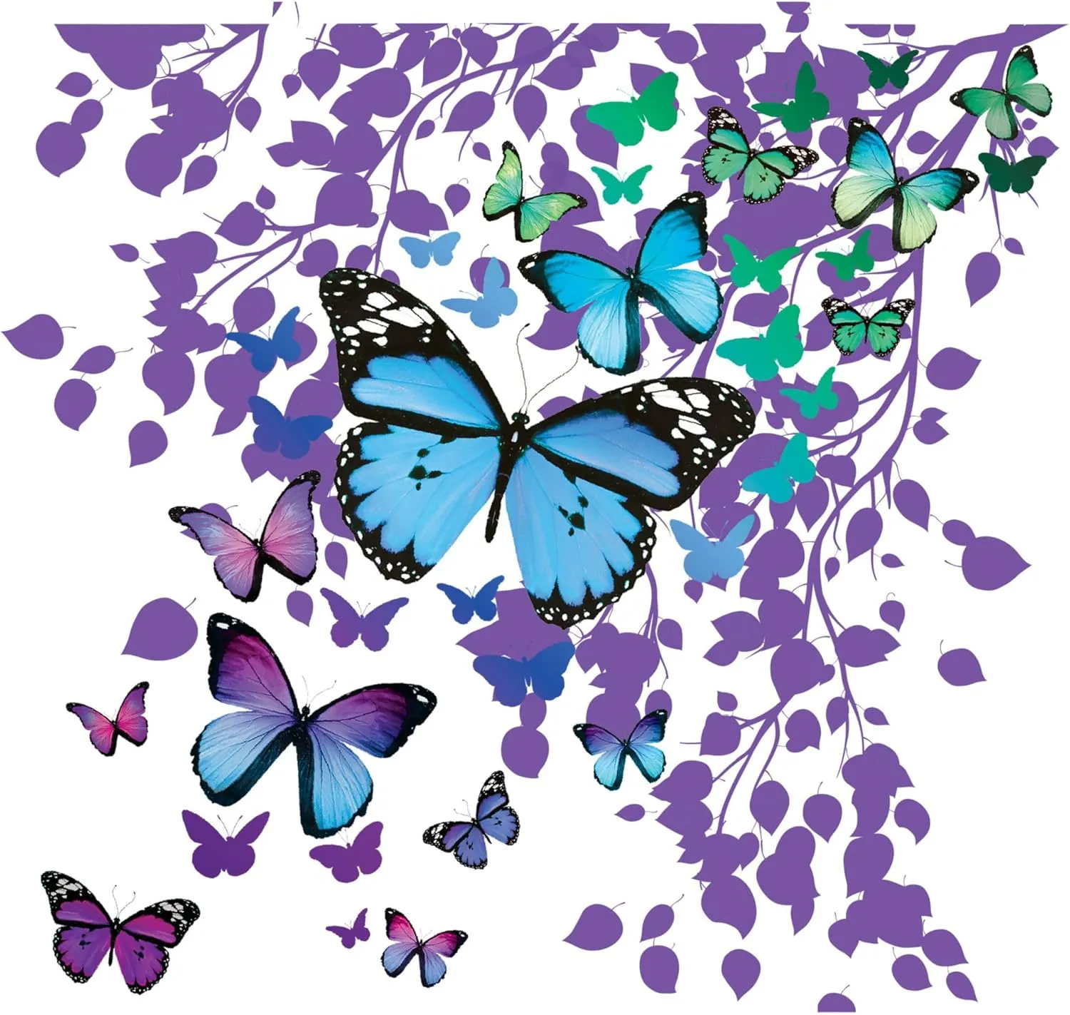 Tervis Blue Endless Butterfly Made in USA Double Walled Insulated Tumbler Travel Cup Keeps Drinks Cold & Hot, 24oz Venture Lite Water Bottle, Classic