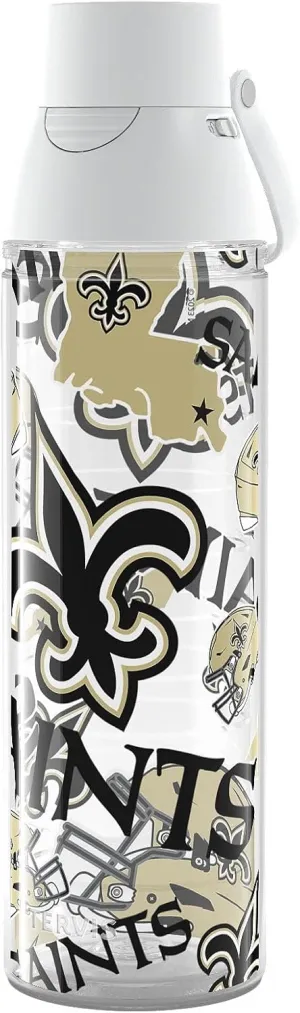 Tervis NFL New Orleans Saints-All Over Insulated Tumbler, 24oz Venture Lite Water Bottle, Classic