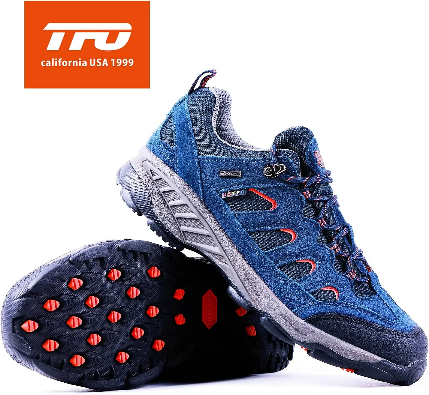 TFO Men’s Breathable Hiking Shoes Lightweight Anti-Slip Support Cushion Soft Lace-up Tear-Resistant for Outdoor Trekking Walking