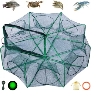 The Magic Foldable Fishing Trap, Folding Fishing Net，2024 Upgrade Auto-Foldable Strengthened Fishing Trap Net, Minnow Traps for Bait Fish，Fish Traps，Crawfish Trap，Minnow Trap