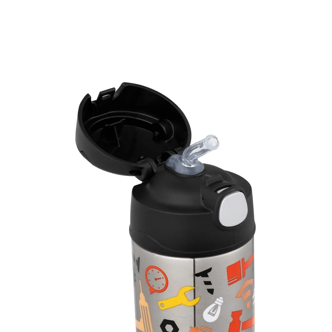 Thermos 355ml Stainless Steel Water Bottle Construction Zone