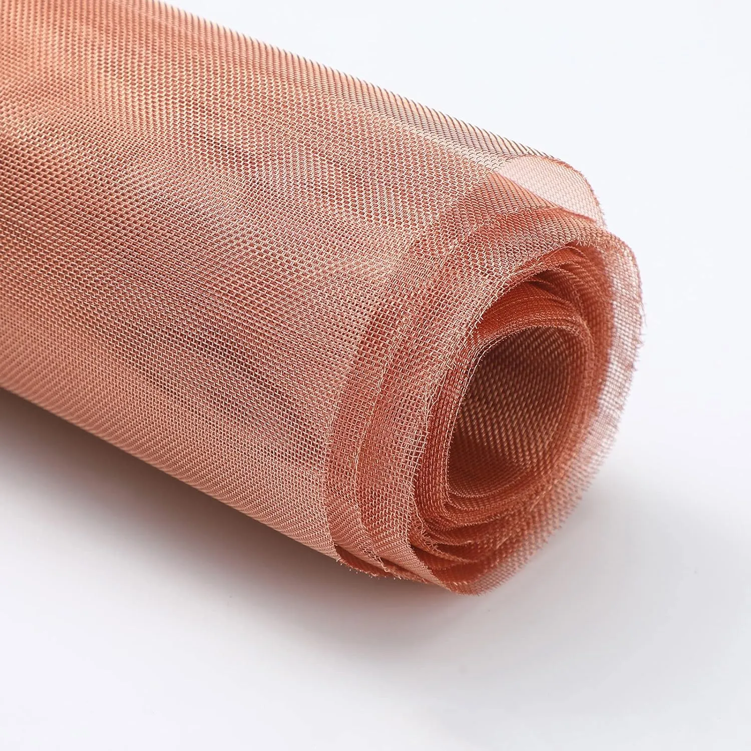 Therwen 12 Inch x 10 ft Copper Mesh Screen 99.9% Pure Copper 40 Mesh Roll Wire Fabric for Grounding Dense Filter Screen Woven Crafts Window Protection