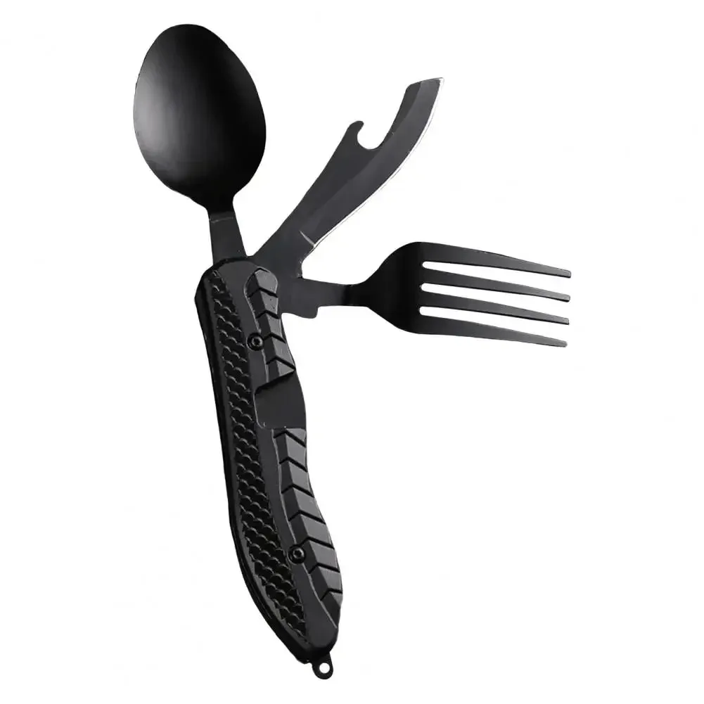 Three-in-One Multi-Tool Folding Knife Spoon Fork for Camping