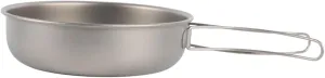Titanium Frying Pan with Folding Handle Multifunctional Skillet Tableware Portable Cookware Camping Pan for Outdoor Camping, 1200ML