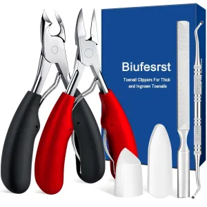 Toenail Clippers, Nail Clipper for Seniors Thick Toenails, Ingrown Heavy Duty Nail Clippers, Extra Large Professional Adult Toe Nail Clipper Sets with Long Handle