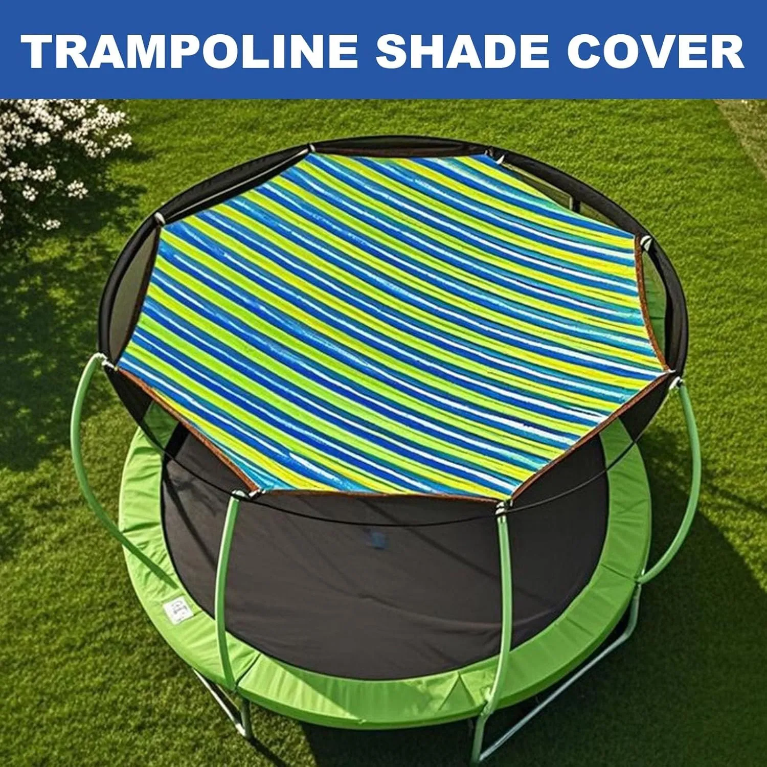 Trampoline Shade Cover 6ft 8ft 10ft 12ft 14ft 15ft 16ft Trampoline Tent Cover, Ventilation Trampoline Sun Shade for Utdoor Backyard Garden(14FT-6)