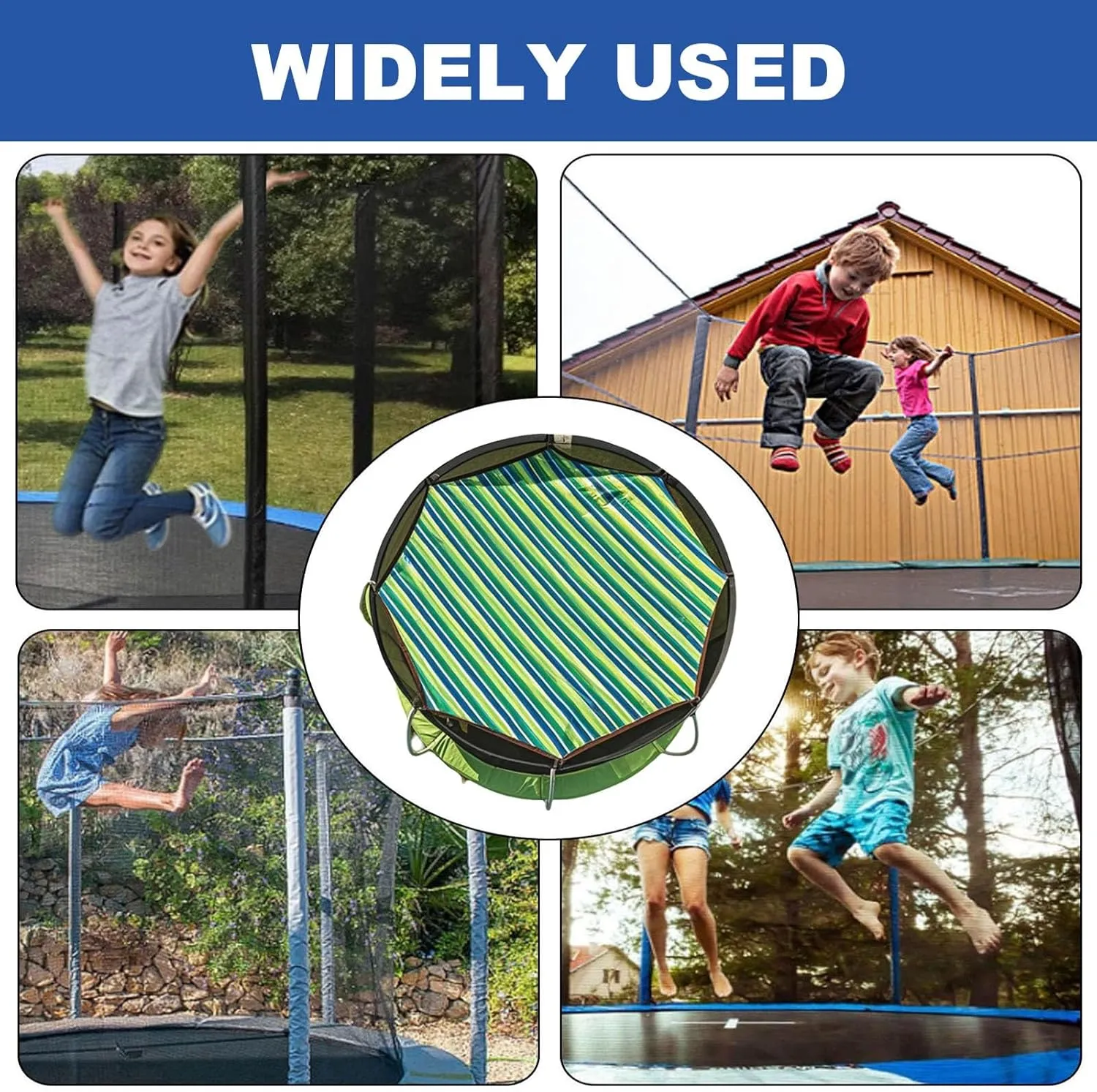 Trampoline Shade Cover 6ft 8ft 10ft 12ft 14ft 15ft 16ft Trampoline Tent Cover, Ventilation Trampoline Sun Shade for Utdoor Backyard Garden(14FT-6)