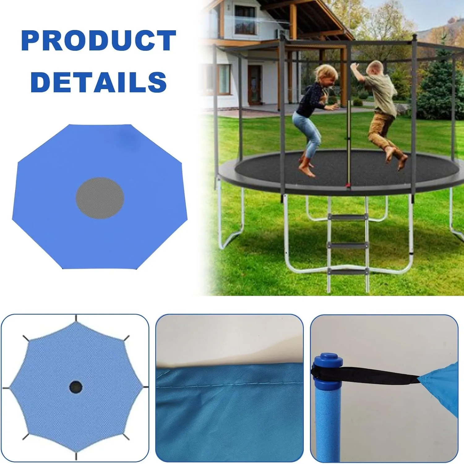 Trampoline Shade Cover, 6ft 8ft 10ft 12ft 14ft Trampoline Tent, Round Outdoor Trampolines Sunshade Accessories, Easy to Install Trampoline Cover(8FT-6)