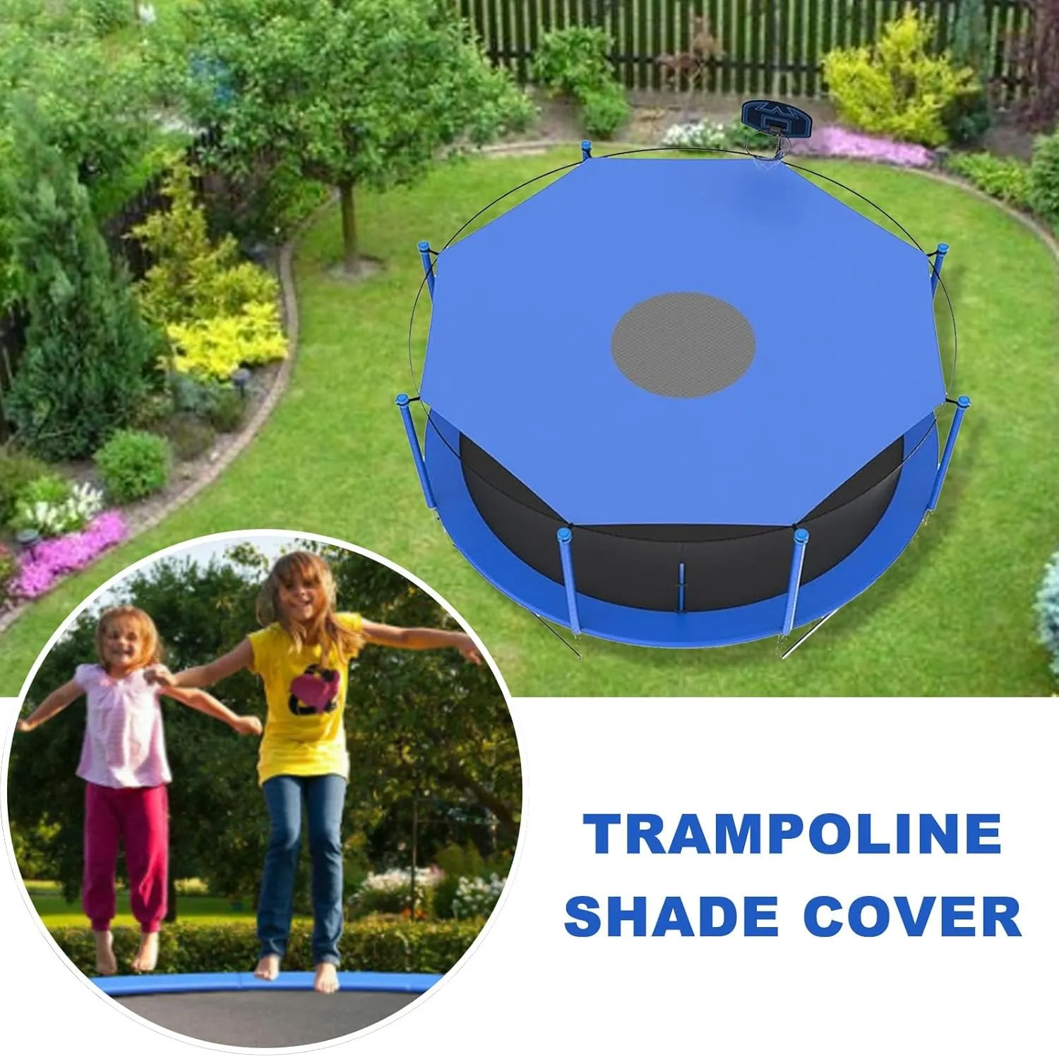 Trampoline Shade Cover, 6ft 8ft 10ft 12ft 14ft Trampoline Tent, Round Outdoor Trampolines Sunshade Accessories, Easy to Install Trampoline Cover(8FT-6)