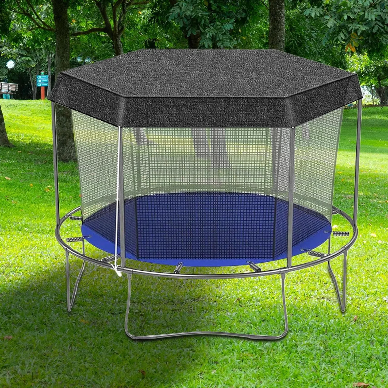 Trampoline Shade Cover, 6ft 8ft 10ft 12ft 14ft Trampoline Top Shade Cover, Sun Shades Covers for Trampolines, UV & Leaves Resistant Trampolines Canopy, for Backyard Playground