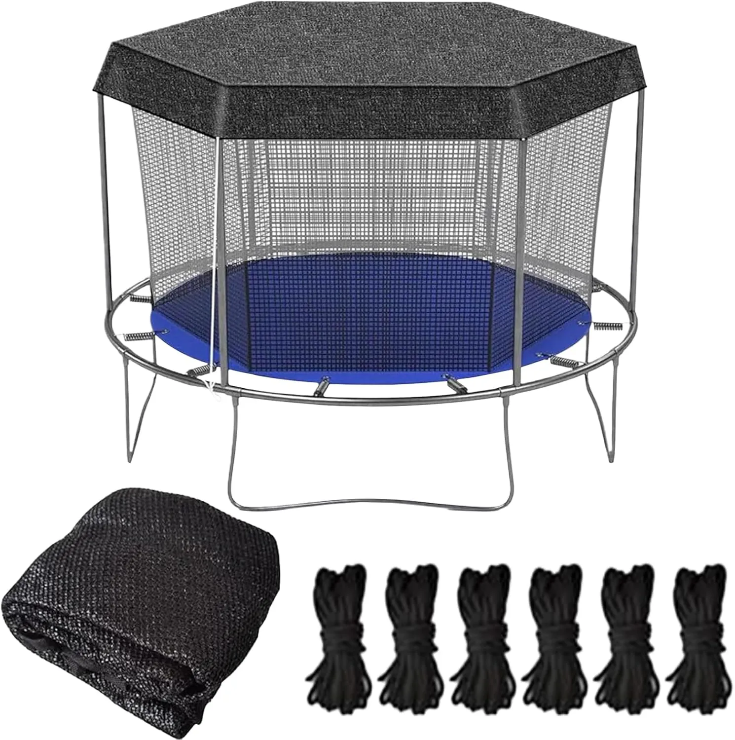Trampoline Shade Cover, 6ft 8ft 10ft 12ft 14ft Trampoline Top Shade Cover, Sun Shades Covers for Trampolines, UV & Leaves Resistant Trampolines Canopy, for Backyard Playground