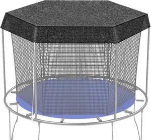 Trampoline Shade Cover Outdoor Breathable Sun Protection Trampoline Accessories Shade Net UV& Leaves Resistant Canopy