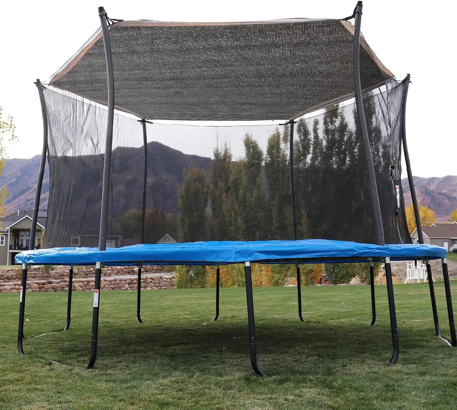 Trampoline Shade Cover, Outdoor Sunshade Tent Top Cover, 6ft 8ft 10ft 12ft 14ft Trampoline Canopy Sun Protection for Backyard Playground Garden