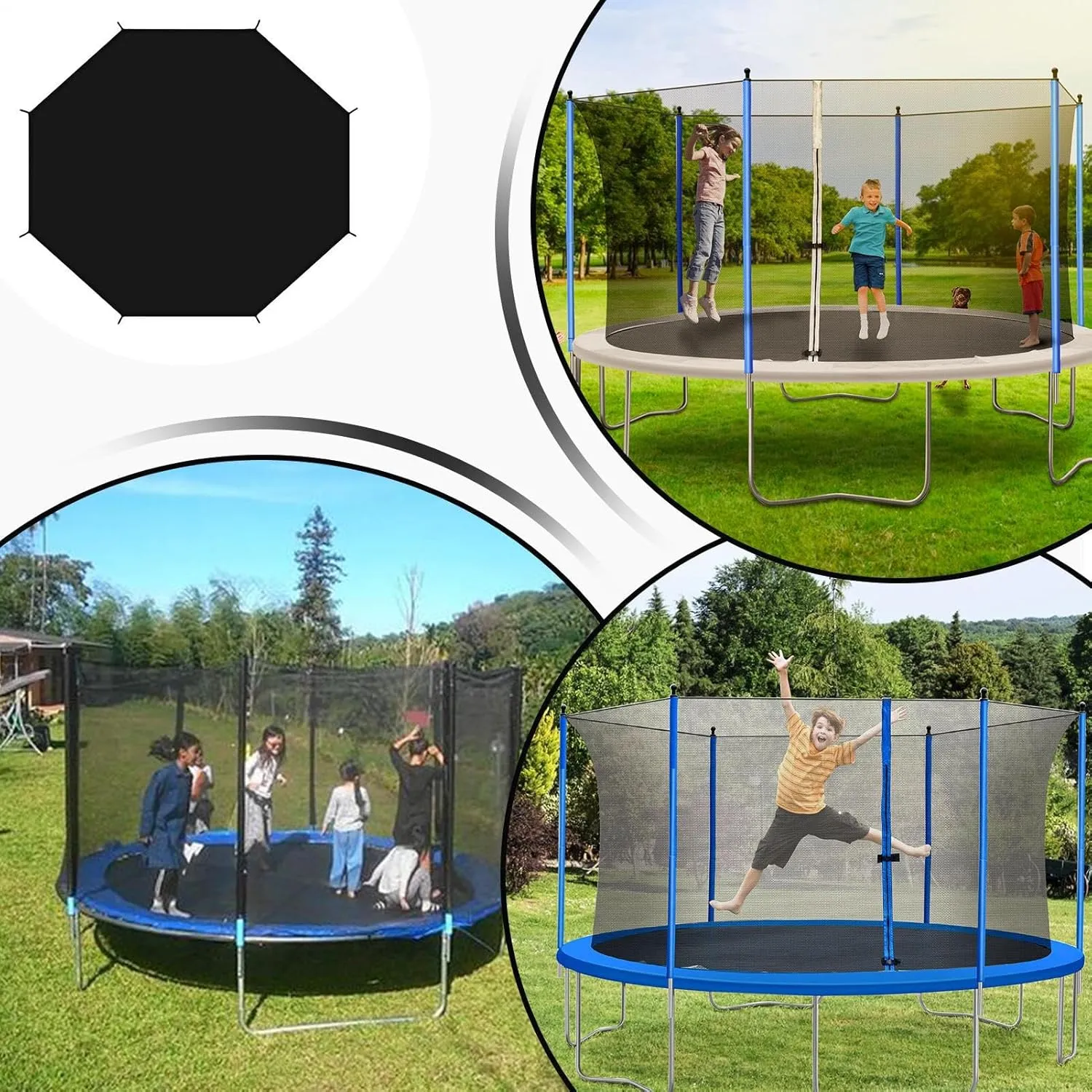 Trampoline Shade Cover, Recreational Trampoline Tent Cover, Sunproof Trampoline Top Cover, Outdoor Sports Accessories, for 8ft 10ft 12ft 14ft 16ft