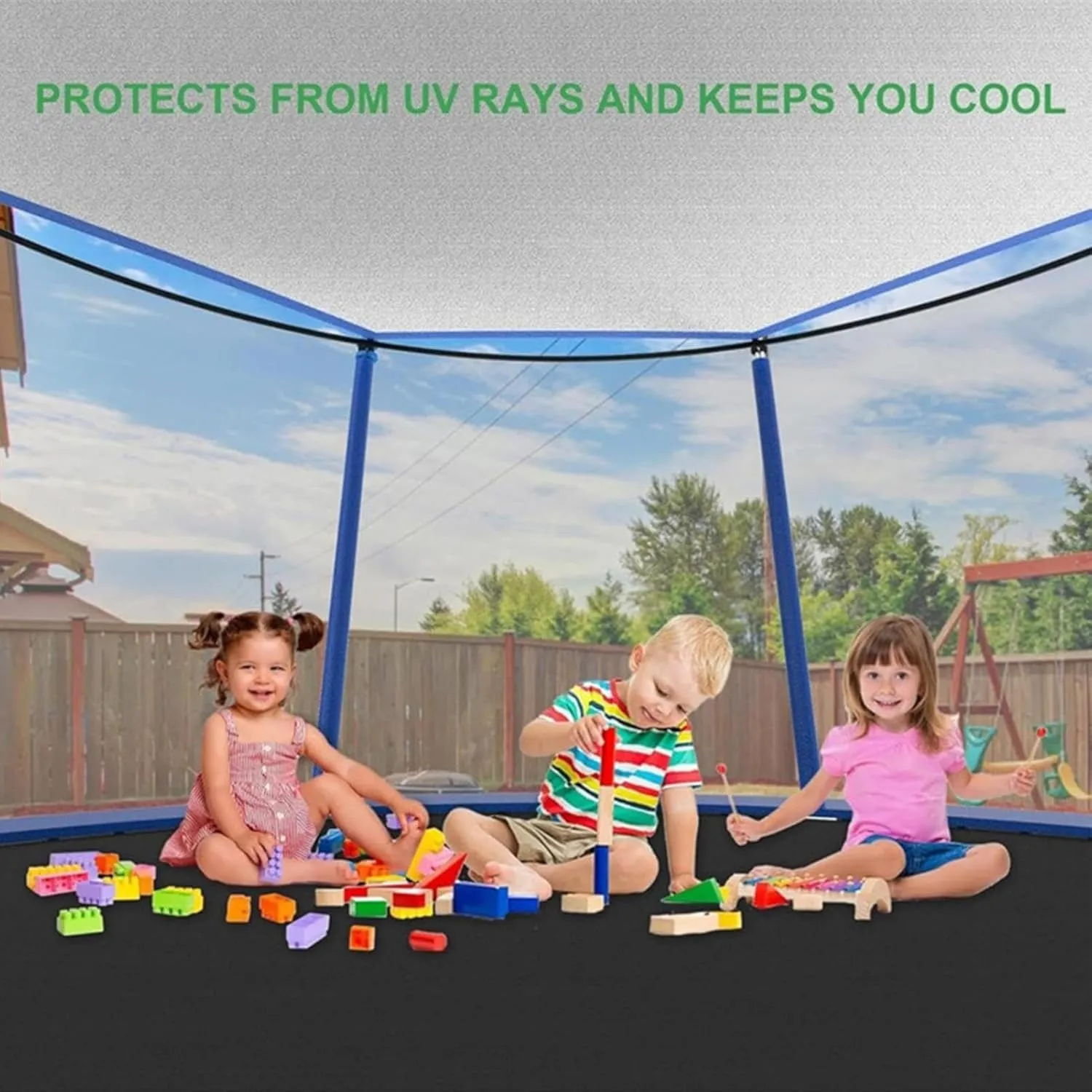 Trampoline Shade Cover, Recreational Trampoline Tent Cover, Sunproof Trampoline Top Cover, Outdoor Sports Accessories, for 8ft 10ft 12ft 14ft 16ft