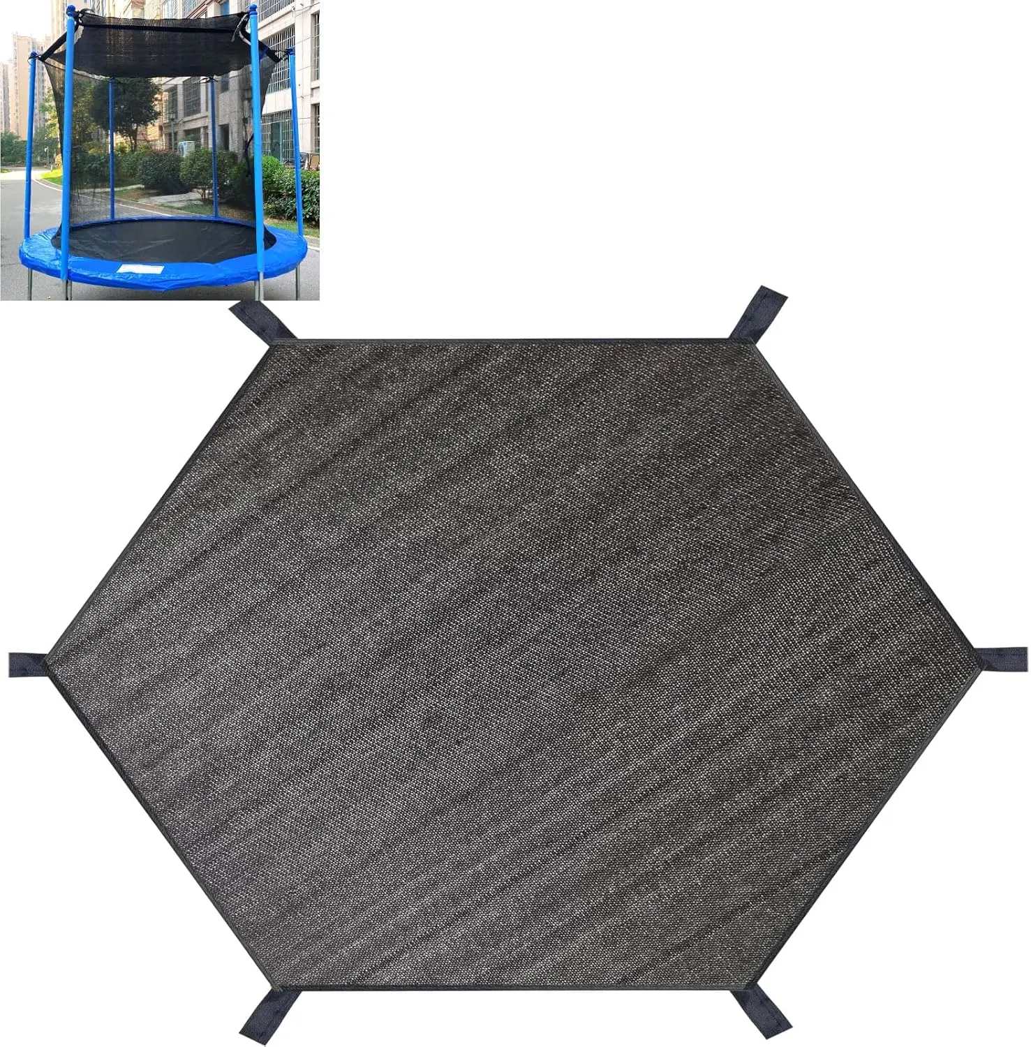 Trampoline Shade Cover, Trampoline Cover for 8FT 10FT 12FT 14FT 16FT Straight Pole Round Trampoline Sun Protection, Easy to Install,for Backyard Playground (12FT 6 Poles)