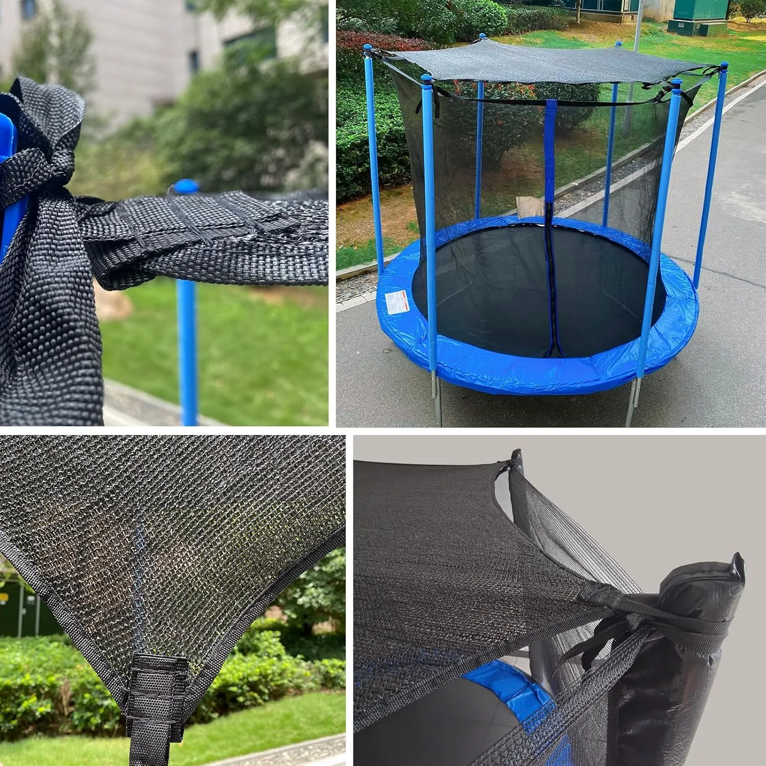 Trampoline Shade Cover, Trampoline Cover for 8FT 10FT 12FT 14FT 16FT Straight Pole Round Trampoline Sun Protection, Easy to Install,for Backyard Playground (12FT 6 Poles)