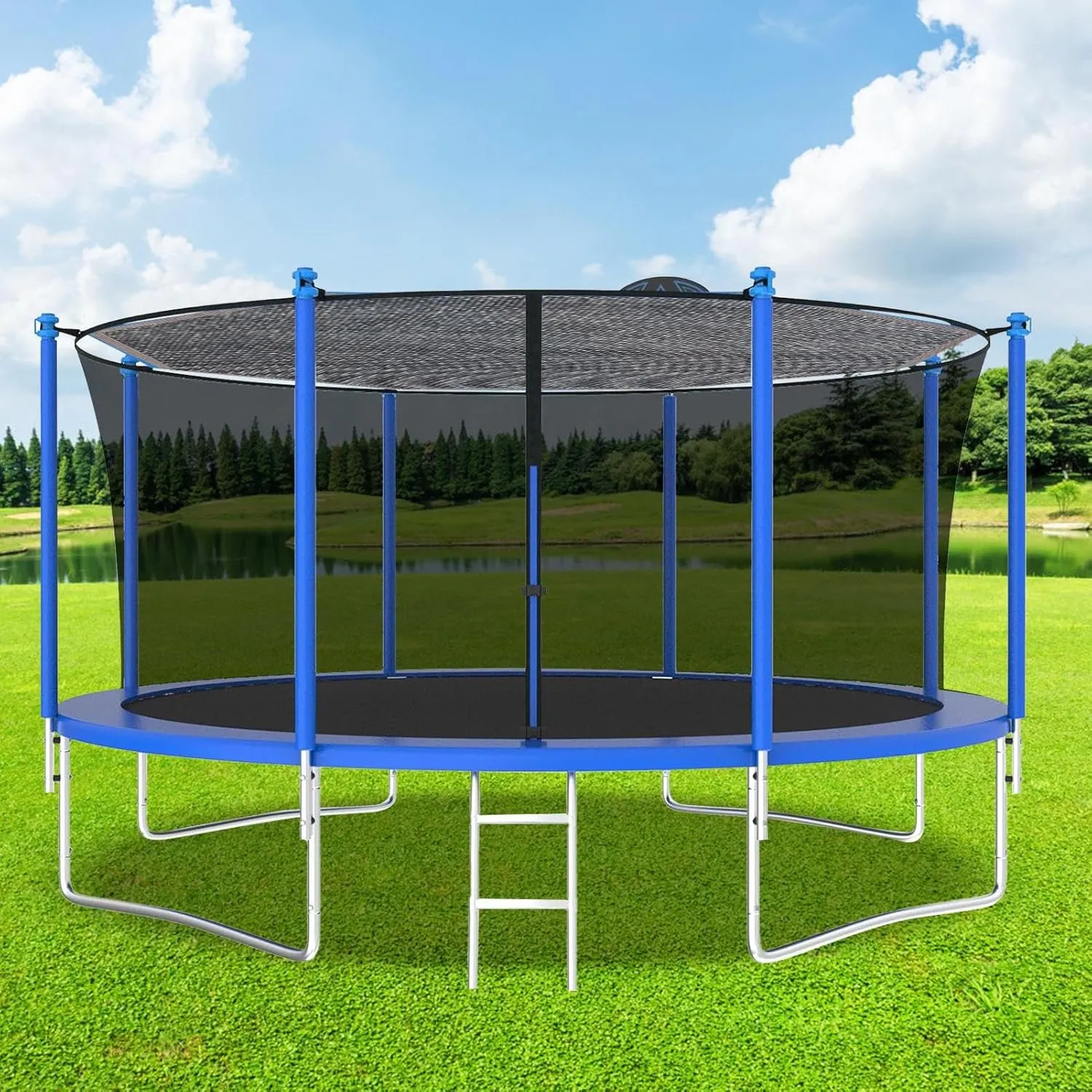 Trampoline Sunshade Net, Foldable Trampoline Cover, UV Protection Trampoline Shade Cover, 6ft/8ft/10ft/12ft/14ft Trampolines Canopy Accessories for 6-8 Poles