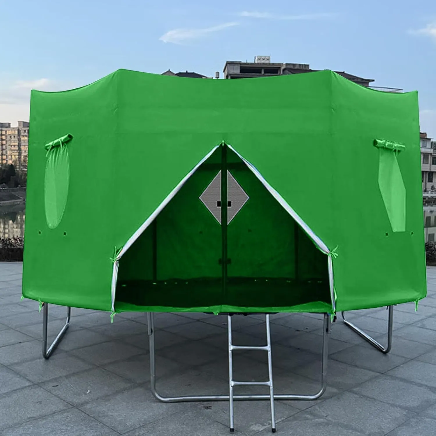 Trampoline Top Cover - Anti-UV Trampoline Protection Awning Trampoline Sunshad | Multipurpose Trampoline Canopy Trampoline Sun Cover for 6 Poles Trampoline