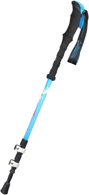 Travel Trekking Pole Outdoor Carbon Fiber Trekking Poles Climbing Poles Telescopic Climbing Pole Foldable Portable Outdoor Activities(Blue)