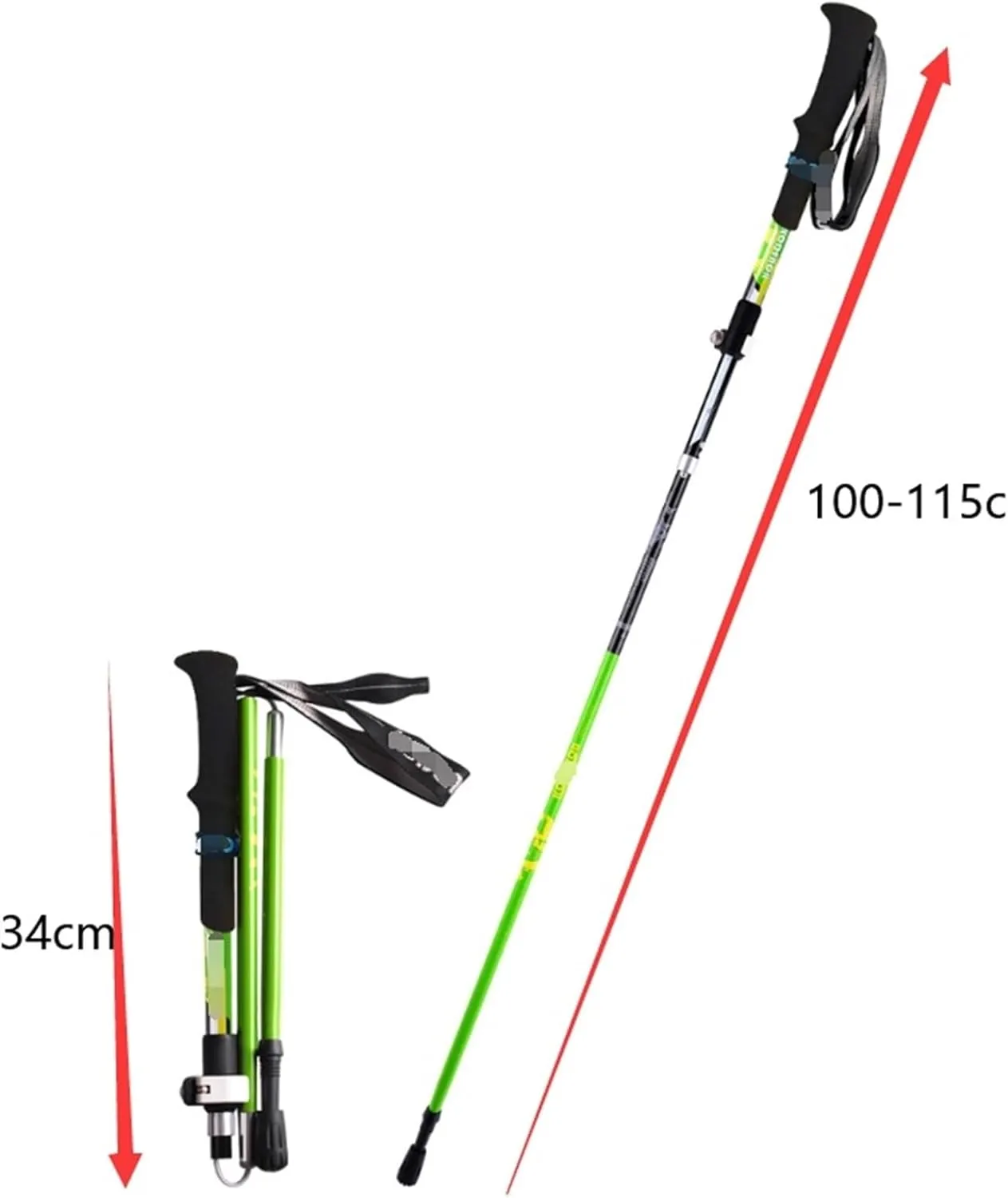 Travel Trekking Pole Outdoor Carbon Fiber Trekking Poles Walking Climbing Poles Telescopic Foldable Sticks Outdoor Activities(Blue)