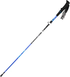 Travel Trekking Pole Outdoor Carbon Fiber Trekking Poles Walking Climbing Poles Telescopic Foldable Sticks Outdoor Activities(Blue)