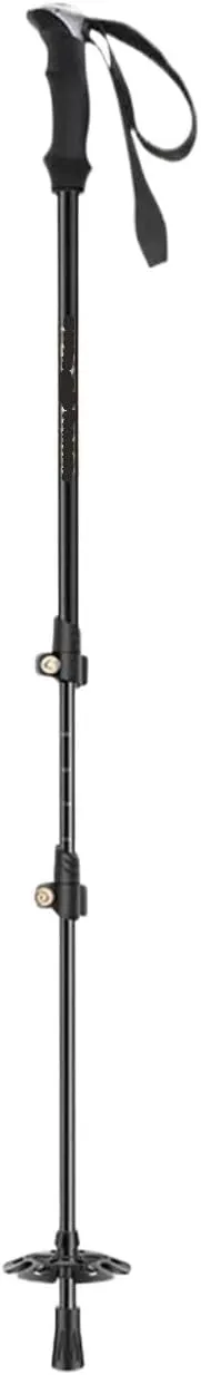 Travel Trekking Pole Outdoor Trekking Poles Carbon Fiber Trekking Poles Telescopic Climbing Pole Foldable Portable Outdoor Activities(Black)