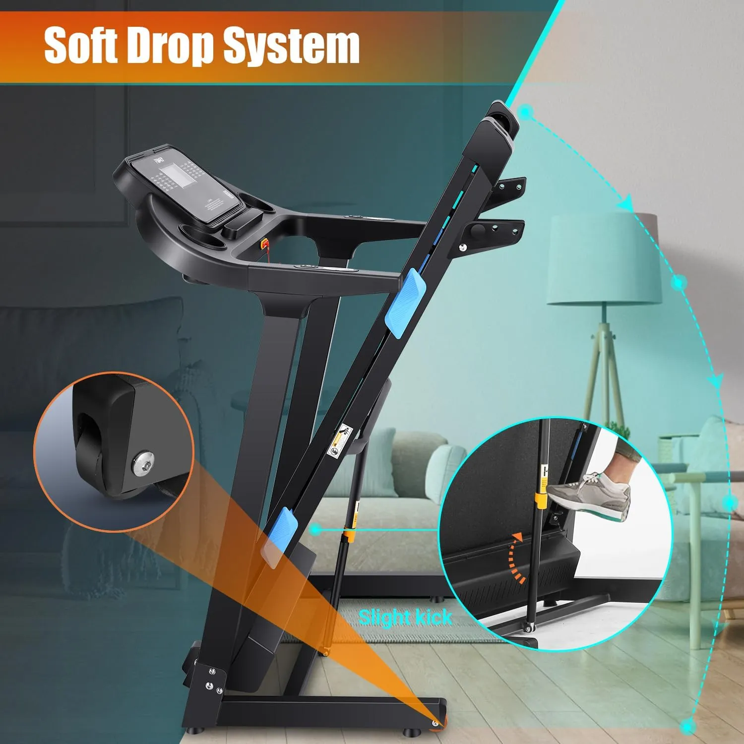 Treadmills with Incline for Home,Foldable Wide Belt Treadmill,300 lb Capacity Running Machine with 3.25HP,Bluetooth Audio Speakers,LCD Screen,10MPH