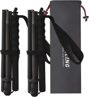 Trekking Poles Carbon Fiber 5 Sections, Set of 2, Hiking Poles Mountaineering Equipment Walk Cap Moisture Wicking with Storage Bag,Unisex